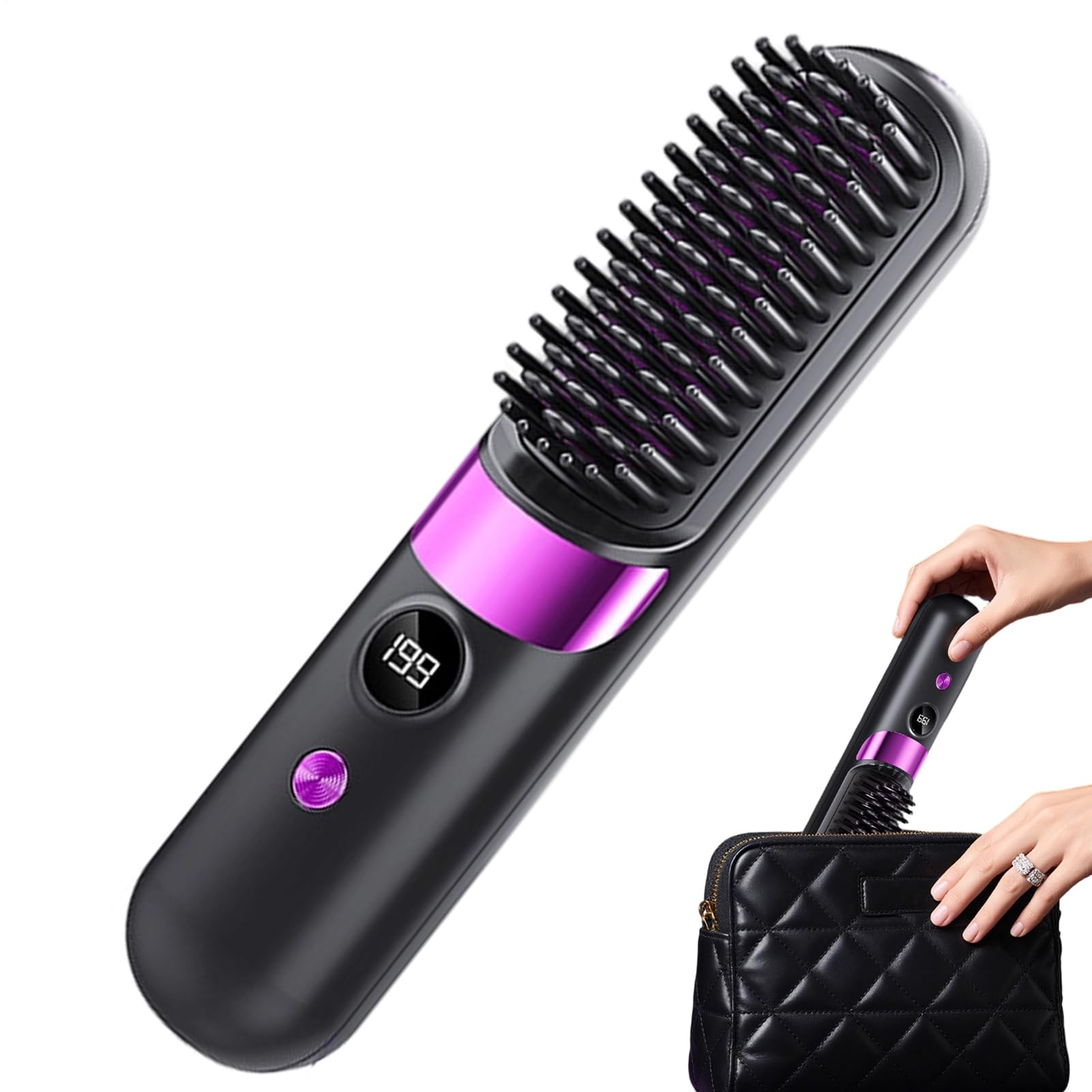 Brosse à cheveux sans fil rechargeable USB avec 4 températures - 8