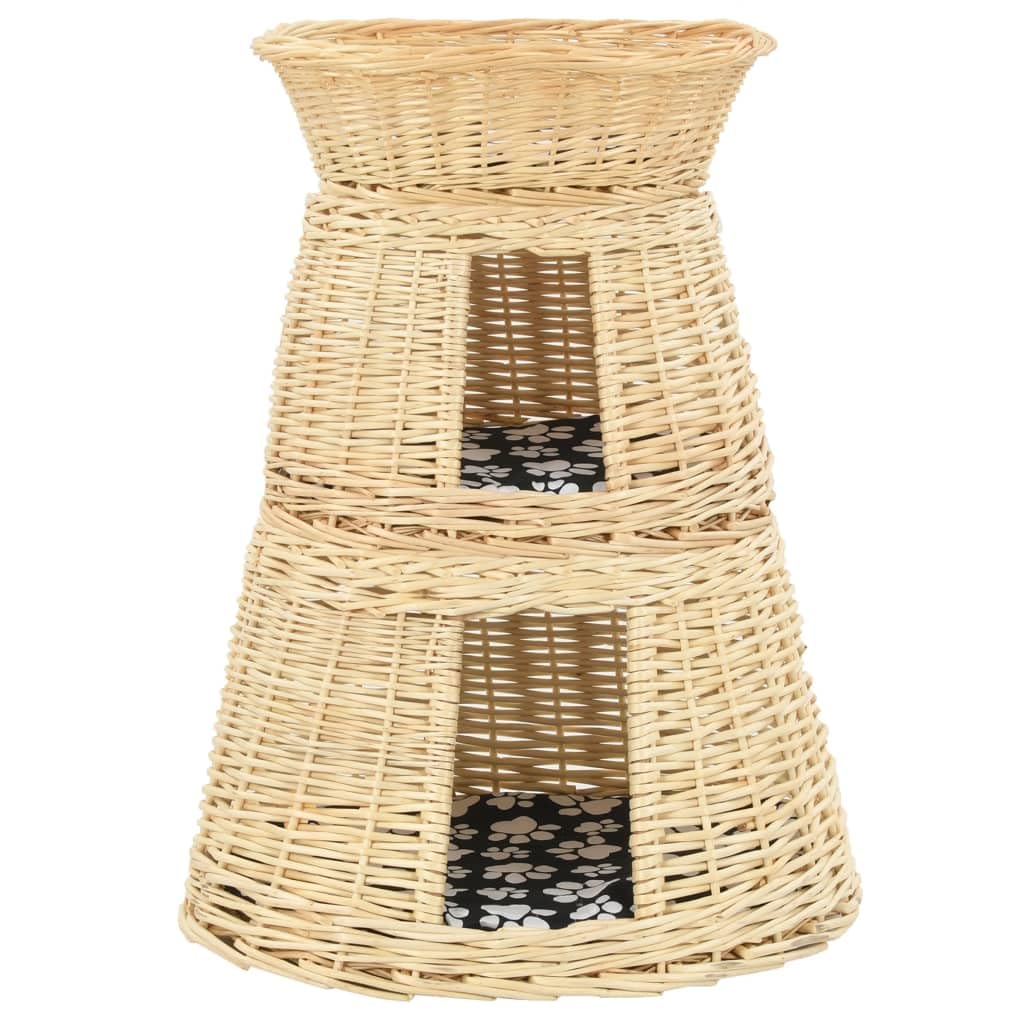 Handgefertigter Weidenkorb 47x34x60 cm Natur | Abnehmbare Kissen, 3 bewegliche Teile, einfache Montage, kompaktes Design