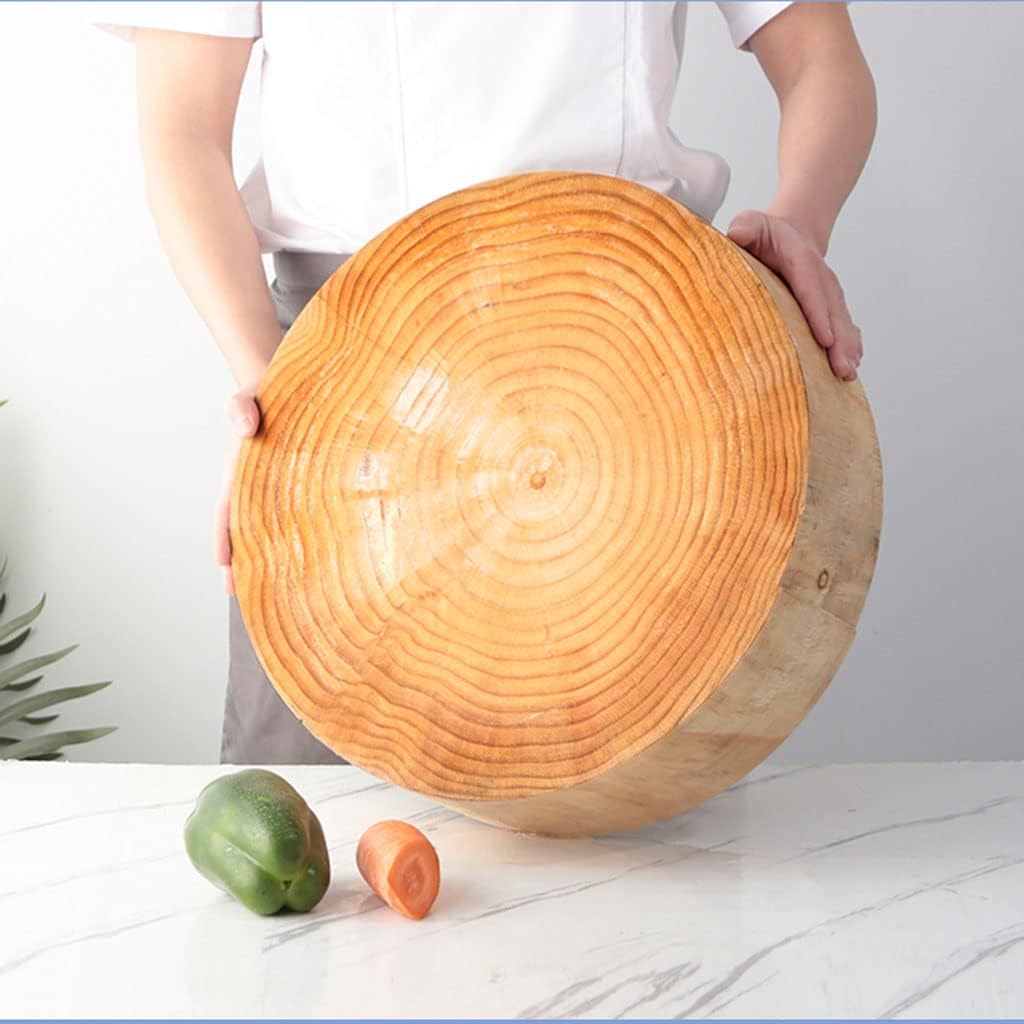 Choing BoardRound Pine Cutting Board Heavy Duty for Kitchen Professional Cutting Board for Meat Fish Vegetable Cheese Kitchen Sulies，Large