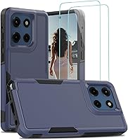 Vista 50 de Jeylly para Moto G Stylus 5G 2021 Funda con [2 Pack] Protector de Pantalla de Vidrio Templado, Protección Grado Militar Anti-Arañazos, Funda