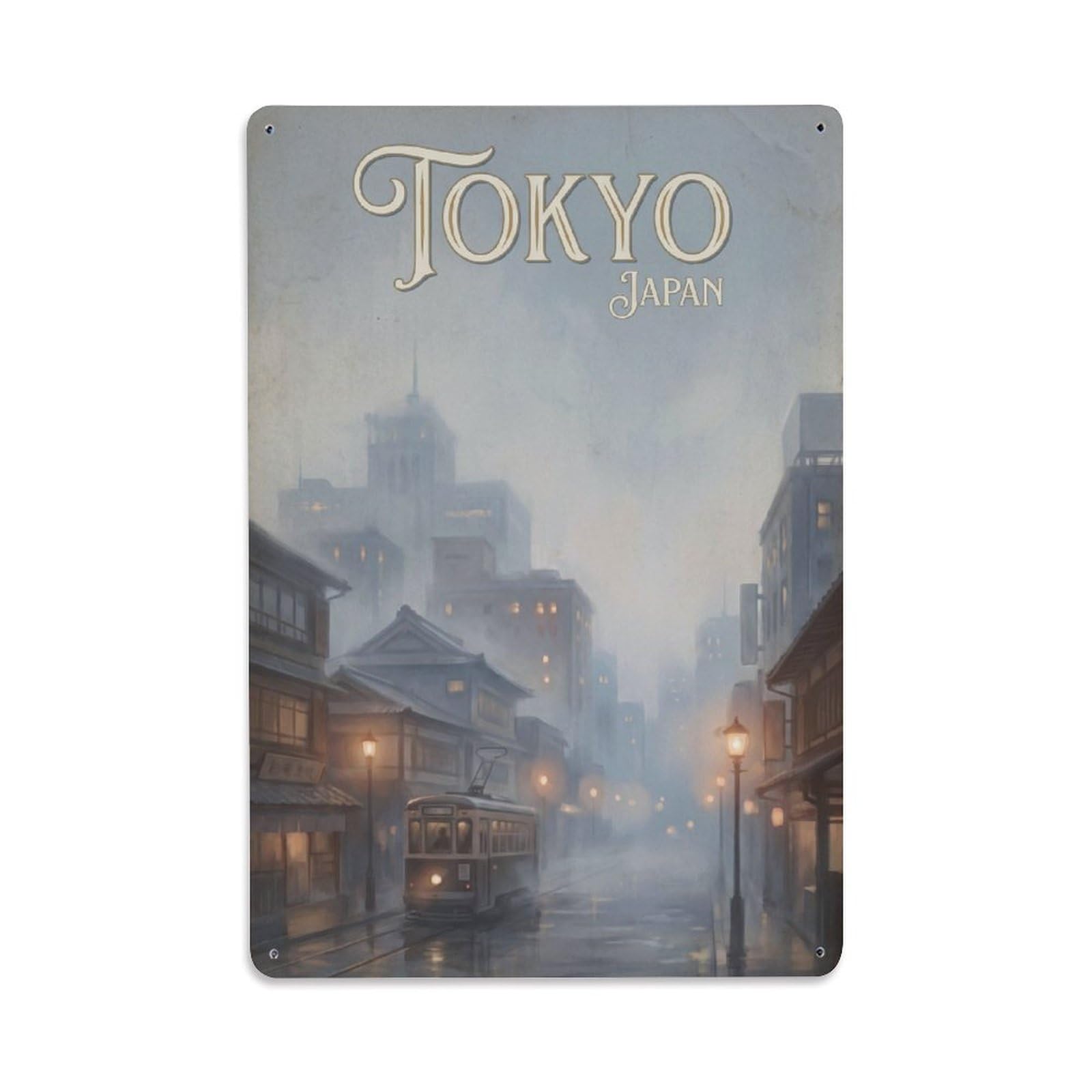 Gead 8X12inch Style Vintage Travel Tokyo Japan Atmosphere Metal Tin Sign