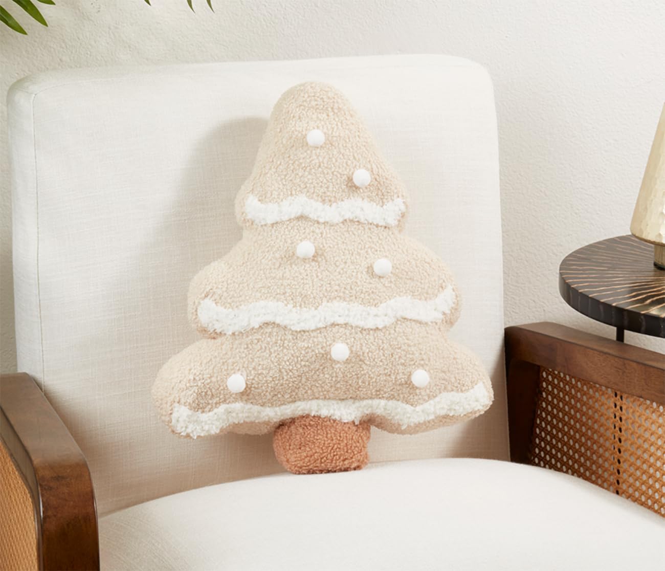 Fennco Styles Christmas Tree Decorative Throw Pillow 13" W x 17" L - Natural Plush Pillow for Winter Holiday, Couch, Bedroom, Living Room and Office Décor