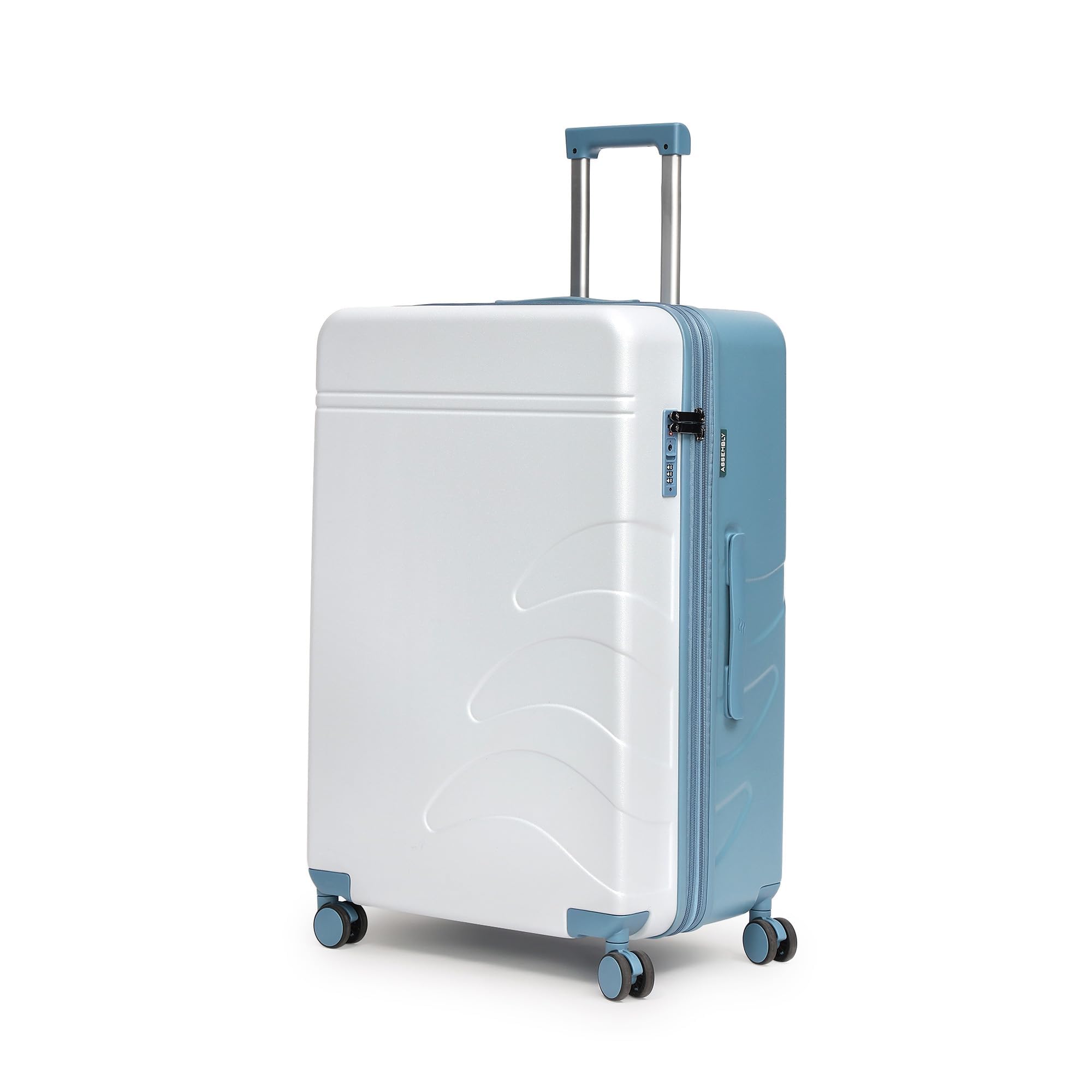 the assembly Expandable Luggage 28 Inches With Tsa Lock | Premium Polycarbonate Hardshell Trolley Bag With Spinner Wheels For Travel (100L + 8L) With Packing Organiser Set (Blue)-Flowe, Large-picture-17