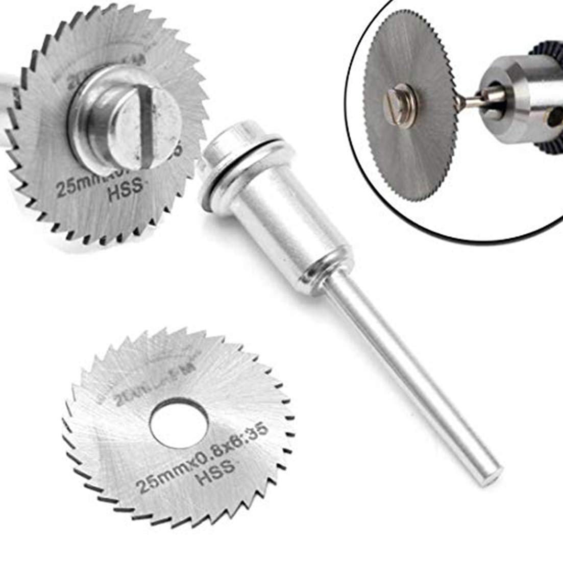 DIY Crafts Pack Of 1 Set 6x1, Stainless Steel, 5 - Pcs HSS Rotary Saw Blades Blade Disc Saw Carving Buffing Grinder Replacement Mandrel Set Mini Circular Cu(Pack Of 1 Set 6x1, Stainless Steel)-image-29