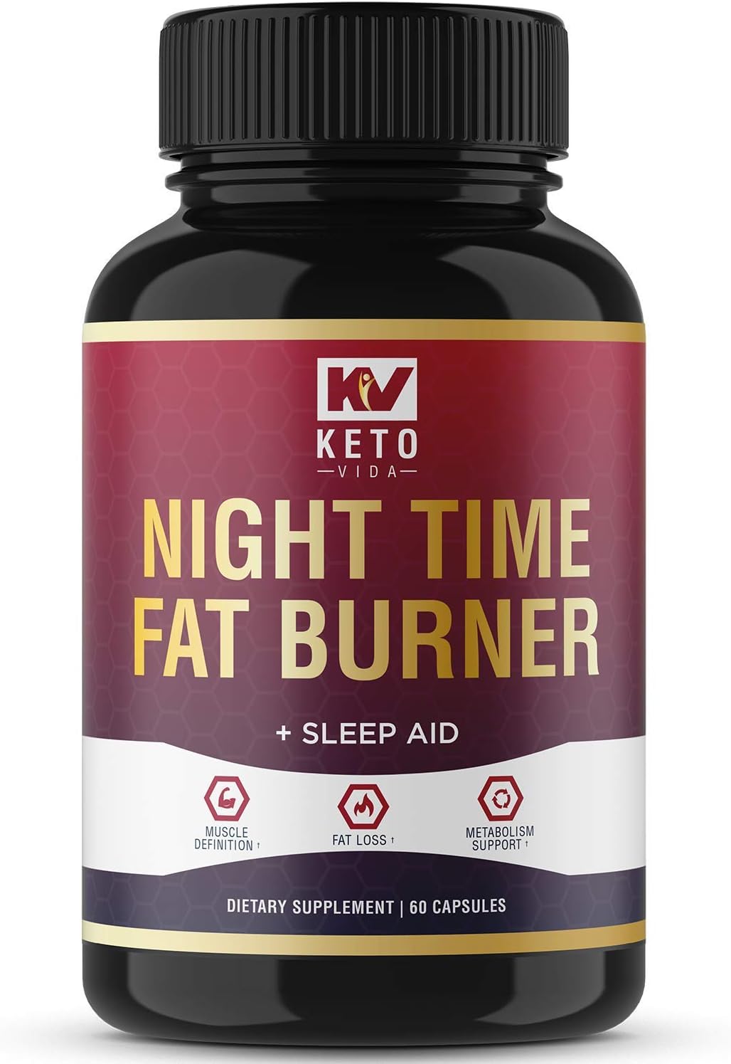 Weight Loss Fat Burner for Night Time to Suppress Appetite and Reduce Cravings; 60 Servings