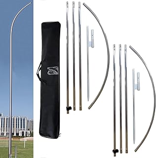 2 Packs Flag Pole Kit with Heavy Duty Ground Stake for 8 Feet Feather Flag Packed by Portable Durable Travel Bag,12 Feet Complete Swooper Flag Pole Kit for Business Advertising Flags Outdoor