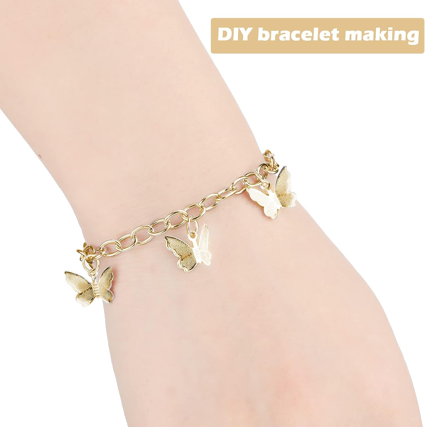 Hicarer 45 Pieces Bracelet Chains with OT Toggle Clasp Stainless Steel Bracelet Link Chains DIY Jewelry Making Supplies for Women Jewelry Crafts(Silver, Gold, Rose Gold)