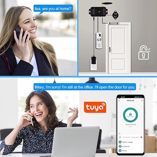 Miniatura 2 de DC12V TUYA & RF Abridor de puerta independiente, control remoto inalámbrico de 433 Mhz, cerradura magnética de 396.8 lbs, liberación de botón de