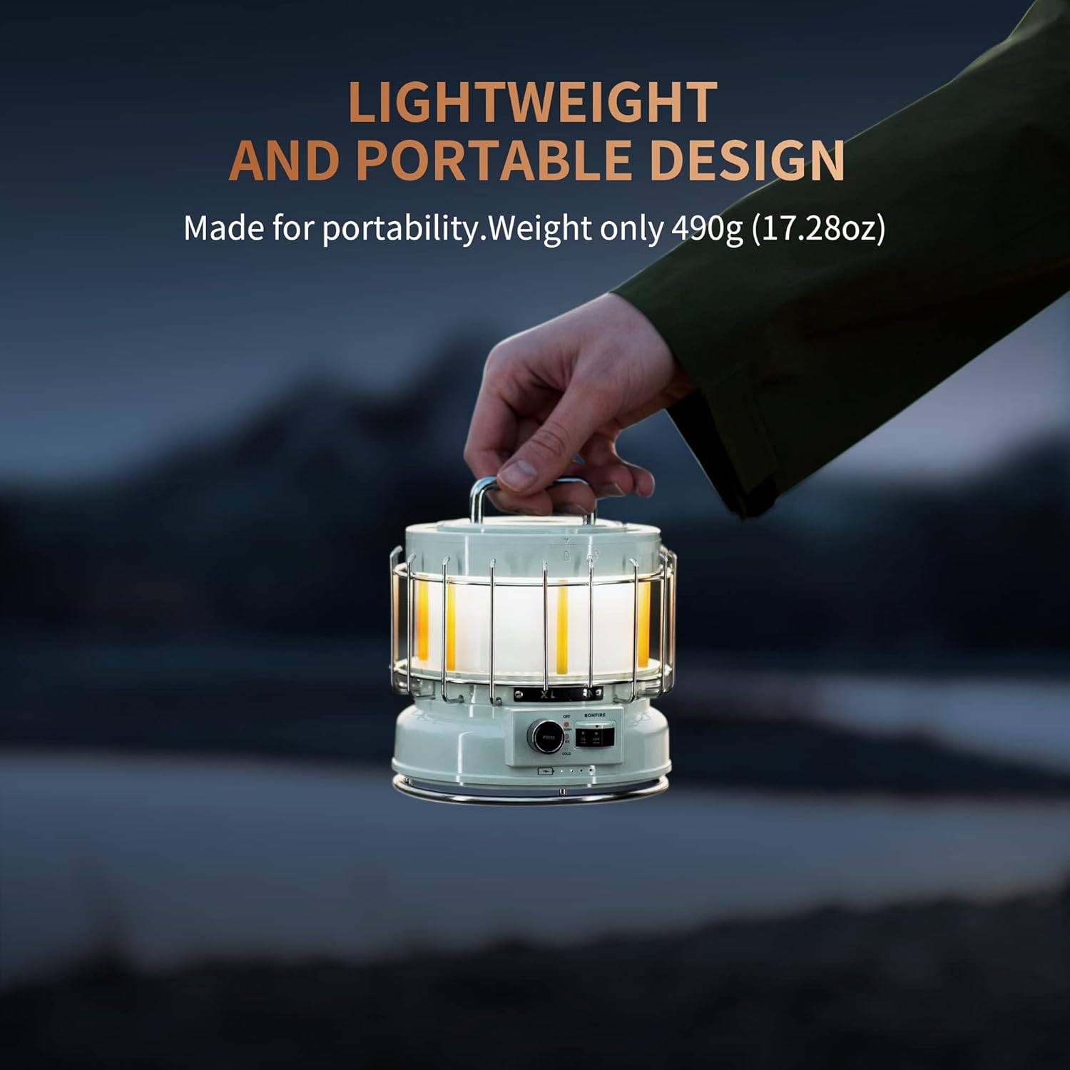 FLEXTAILGEAR Rechargeable 3-in-1 Vintage Flame Light, Camping Lantern with 9600mAh Battery, Portable led lamp with Humidification Mode, Three-Level lamp for Patio, Hiking, Bedroom, Garden Decor