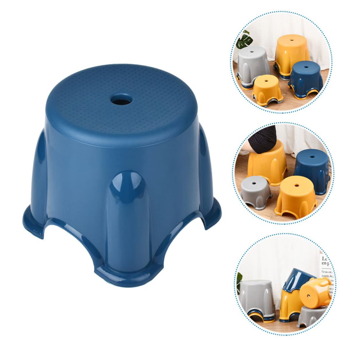 BUTIFULSIC Stackable Toddler Stool Kids Footstool Anti-Skid Bathroom Stool Kids Chair Comfortable Plastic Seat