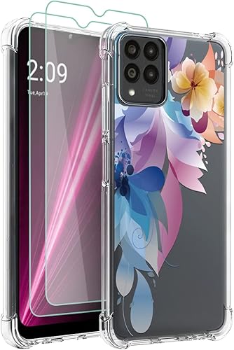 Miniatura 1 de Osophter Funda para Revvl 6 Pro 5G, Revvl 6X Pro 5G, transparente con protector de pantalla, TPU absorción de golpes, flexible para teléfono celular