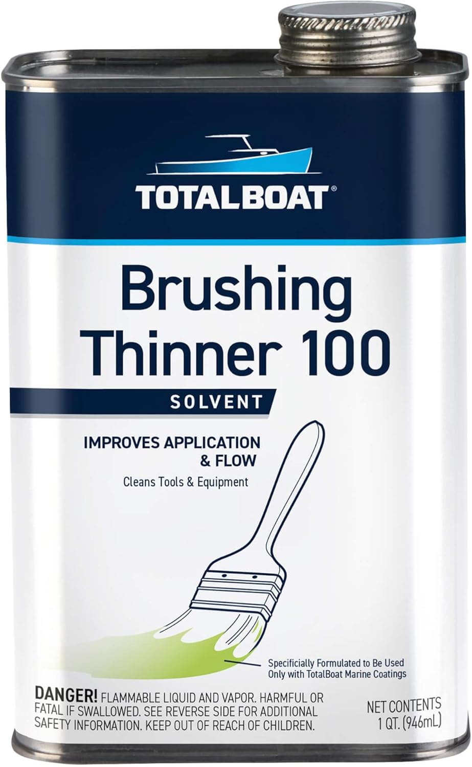 TotalBoat Special Brushing Thinner 100 Quart - Marine Paint Flow Enhancer for Brush & Roller Application