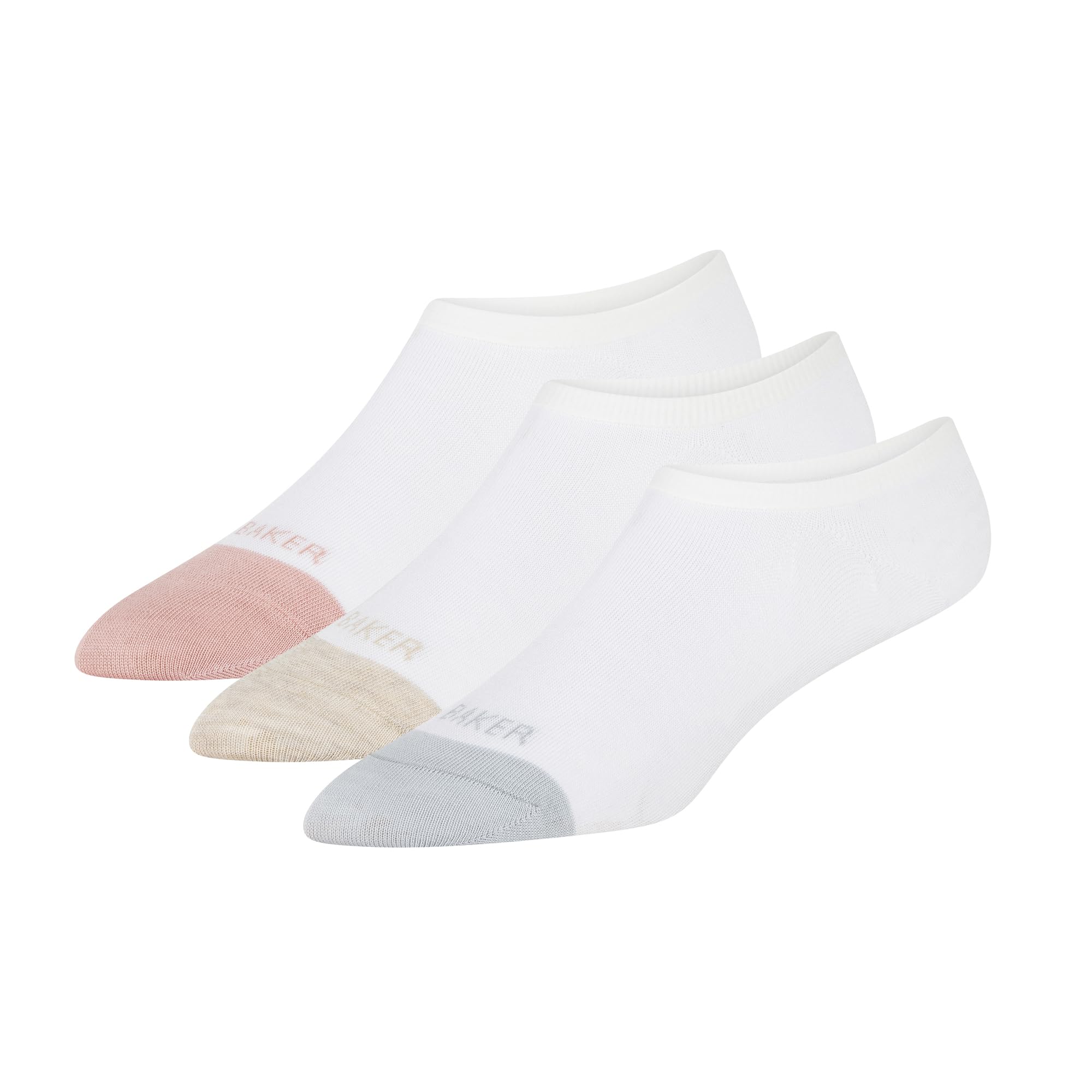 united legwear company, llc Women's 3 Pack Liner Socks, Water/Oatmeal/Mellow Rose, One size