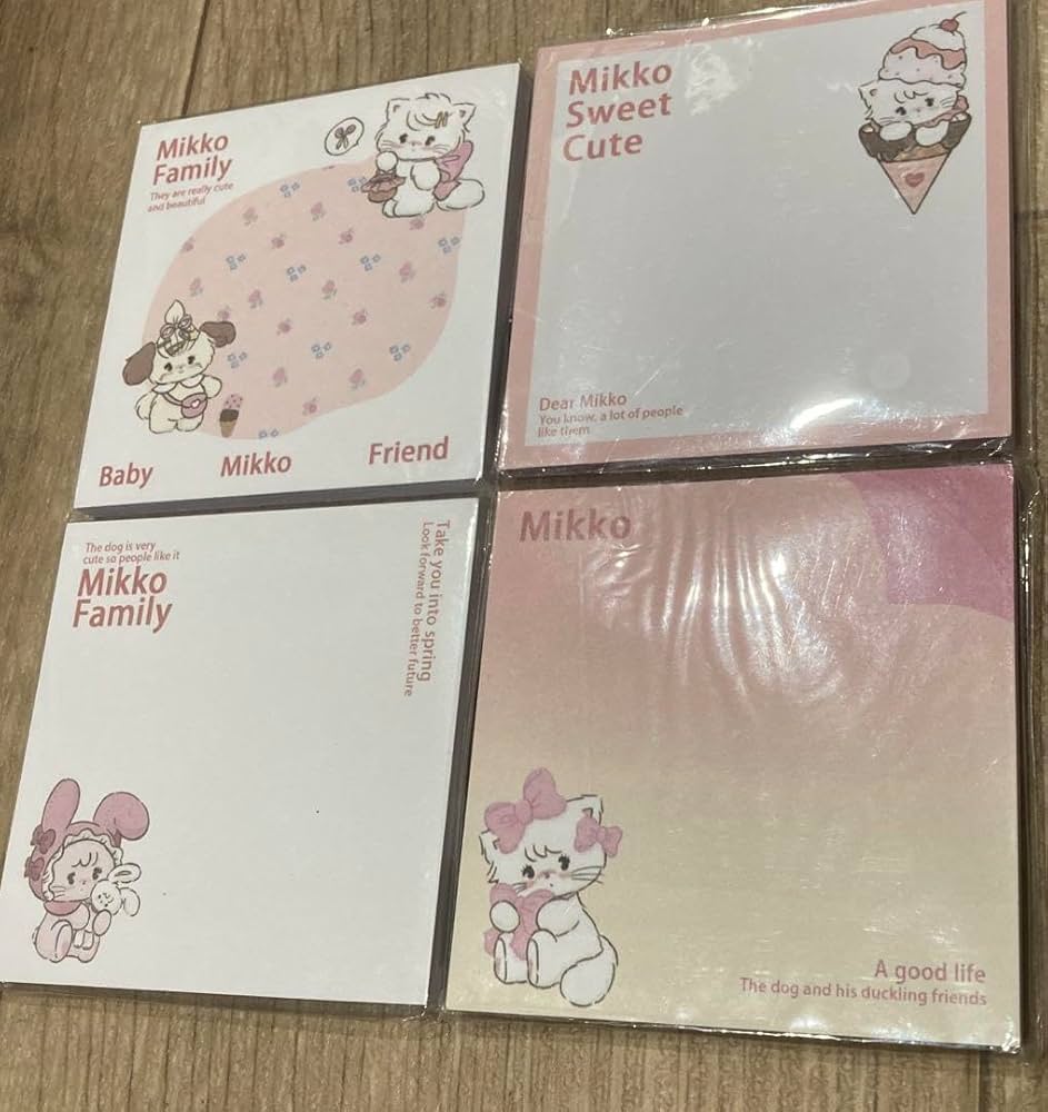 Amazon.co.jp: mikko ミッコちゃん 付箋メモ 各50枚×4柄