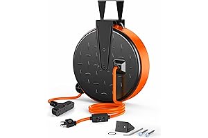 DEWENWILS 30FT Extension Cord Reel with SJTW Power Cord