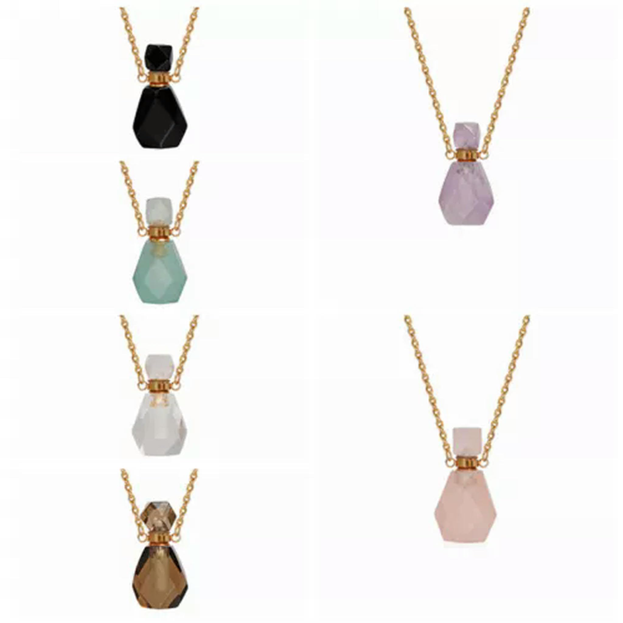 Naturalne butelki perfum Wisiorek Butelka olejku Gems-1szt-Kwarc dymny