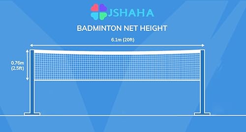 Miniatura 4 de Red de bádminton de nailon portátil para tenis, red deportiva para interior/exterior, patio trasero, patio escolar, jardín, 20 pies x 2.5 pies (sin