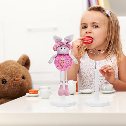 Miniatura 3 de jojofuny 2Pcs White Doll Stand for 12-18 Inch Action Figure: Adjustable Height Doll Holder for Display - Action Figure Stand for Home Decoration