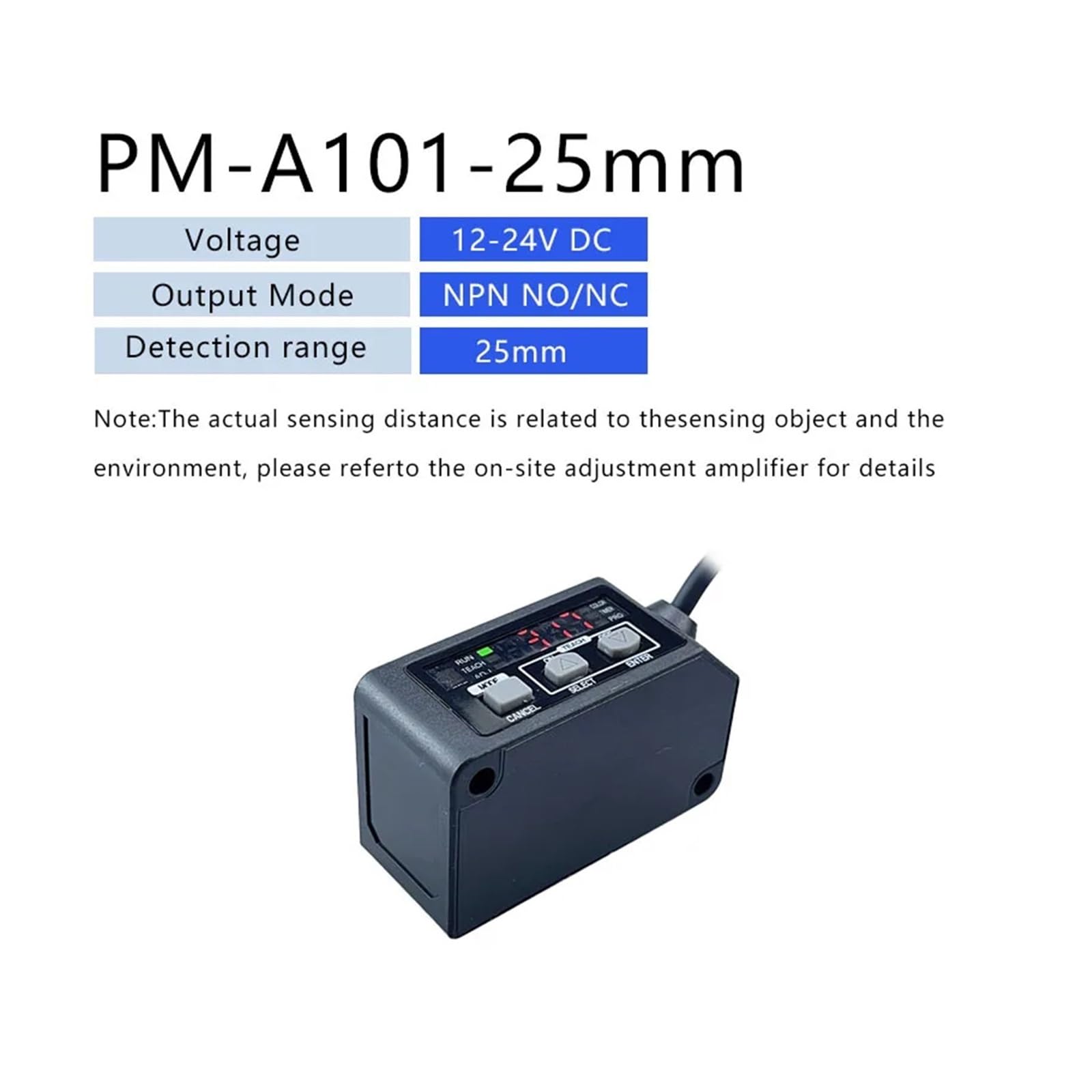 PM-A101 Farbsensor Farberkennungsmarkierung Digitale Markierungsübertragung Optischer fotoelektrischer Sensor(PM-A101-25mm)
