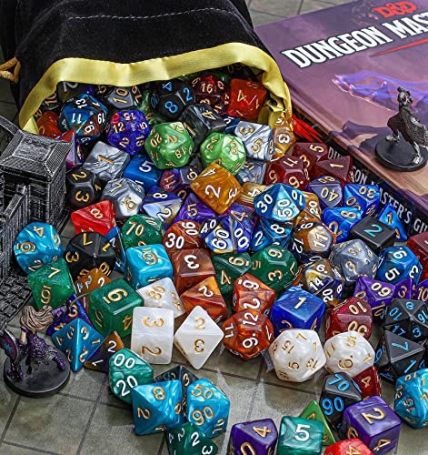 Ciaraq CQCA-01 Dnd Dice Sets - 26 X 7 Polyhedral Dice (182Pcs) With A Large Drawstring Bag Great For Dungeons And Dragons, Role Playing Table Game. thumb #4