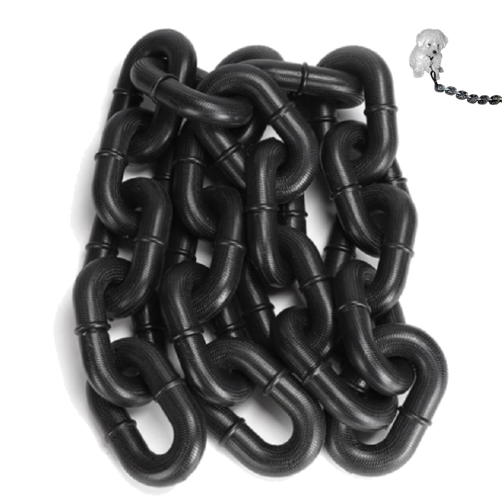 Laisse pour petit chien Iron Paw imitation plastique noire 3m