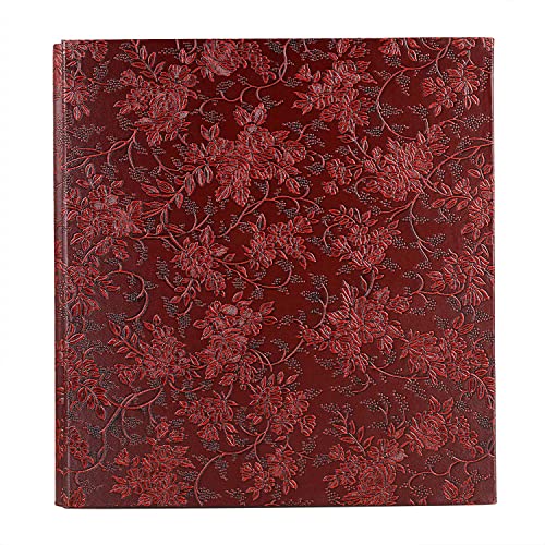 JIMBON Album photo pour 620 photos de 4 x 6 cm, couverture en cuir haut de gamme, grande capacité, album photo de mariage (vin rouge) Cover