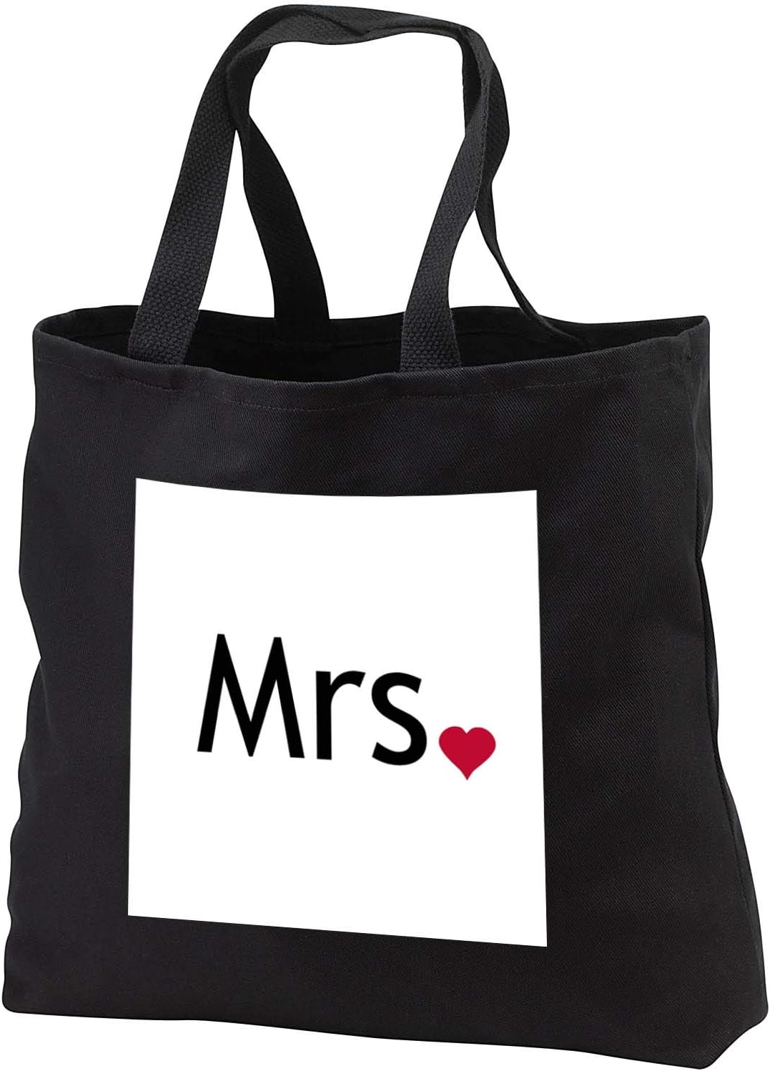 3dRose InspirationzStore His and Hers gifts - Mrs with red love heart - Black Tote Bag JUMBO 20w x 15h x 5d (tb_112858_3)