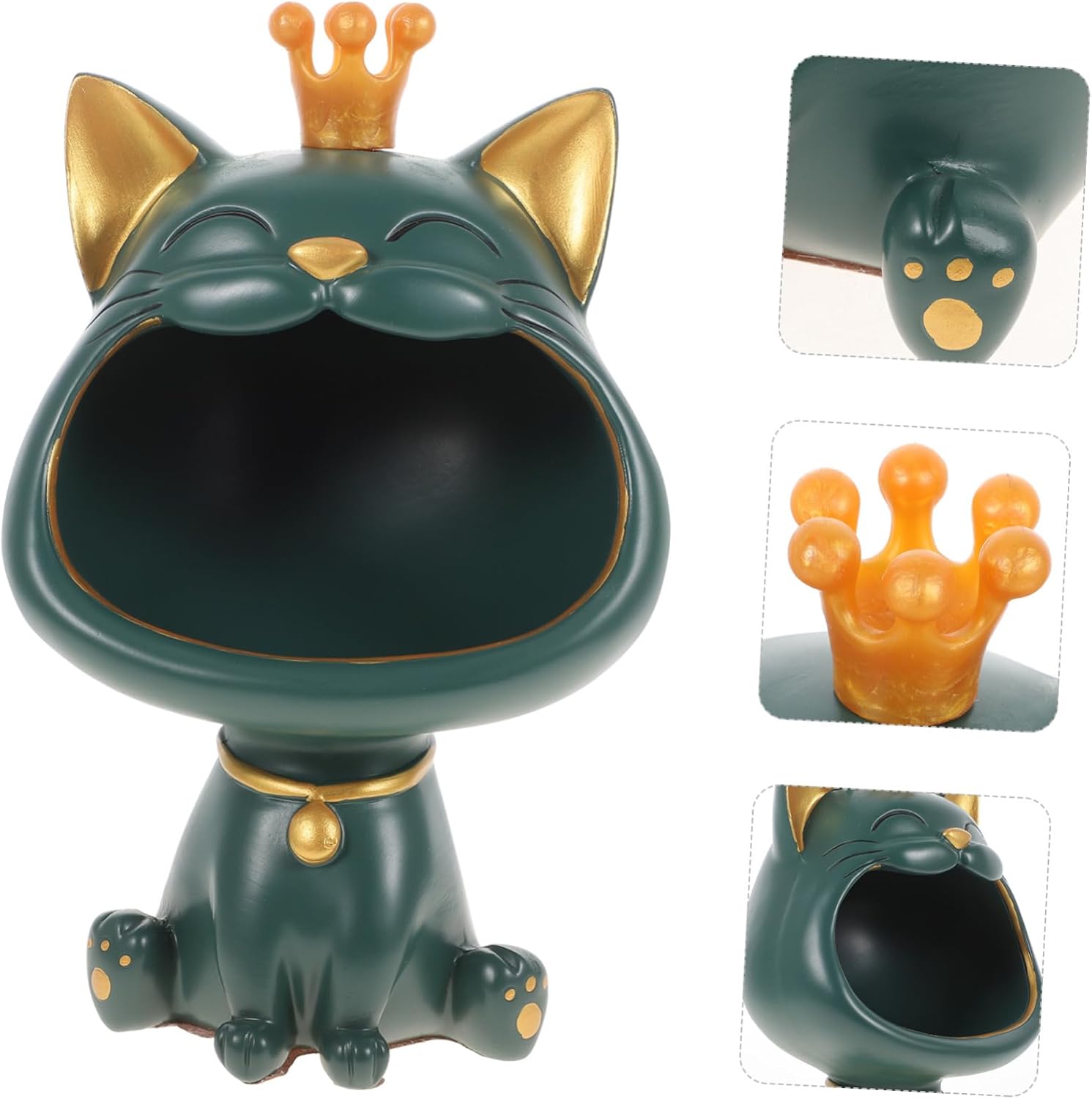 Amosfun Unique Dog Shape Key Ring Storage Decorative Jar for Living Office Study Shop Candy Serving Jar