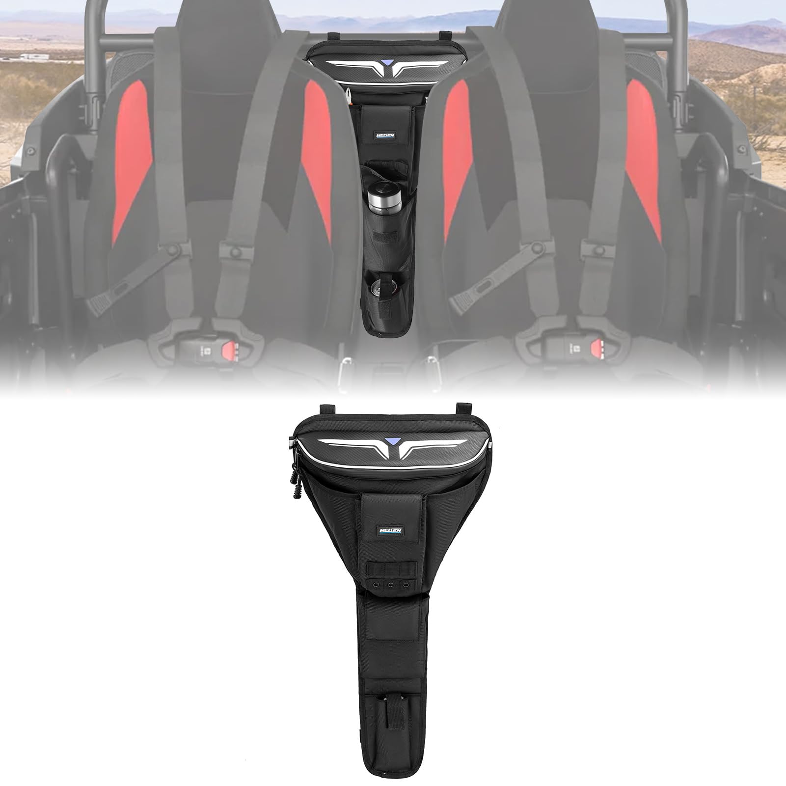 WeiSen UTV Center Storage Bags w/ 1.35 Gallons Storage Compatible with Polaris RZR XP 1000/XP 4 1000 2024-2025, 1680D w/Double-Headed Zippers