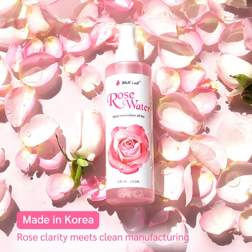 Well's Oil Rosewater Face & Hair Mist Spray (4 fl oz / 118 mL) | Floral Rosewater Hydrosol | Alcohol-Free - Image 6