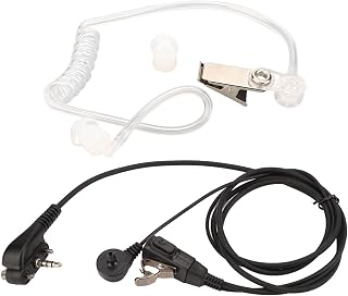 Eulbevoli Acoustic Tube Headphone, 3.5mm Interface Radiation Reduction Air Tube Earpiece Portable Plug and Play Transparent for VX 180 for EVX 261(1 Pack)
