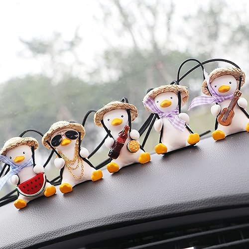 Miniatura 7 de Accesorios de decoración de coche de pato oscilante, colgante para espejo retrovisor para damas y hombres (guitarra)