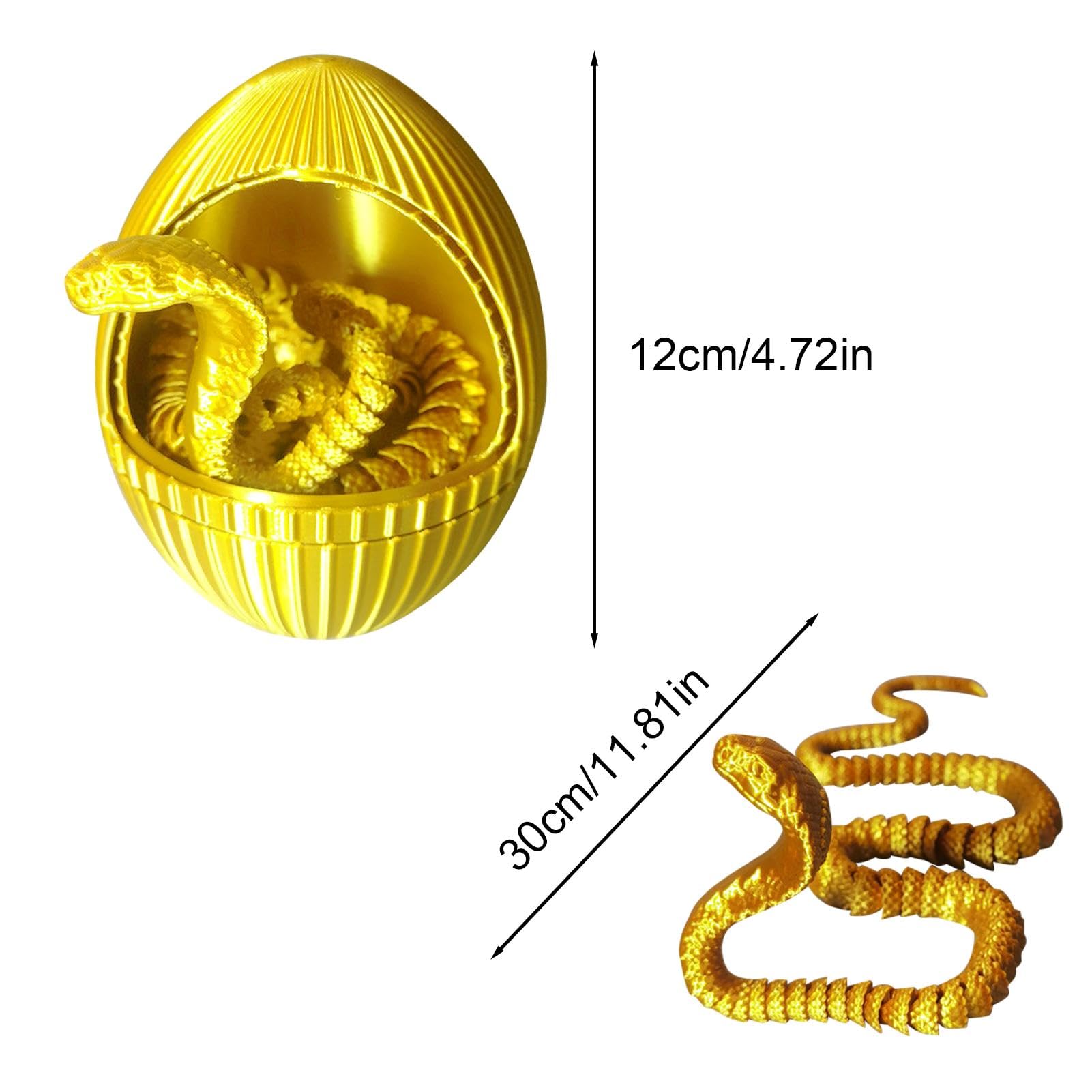 Joycabin Serpent Imprimé 3D En Œuf De Dragon – Articulé, 30 Cm, PLA, Jouet Décompressant Et Déco Bureau