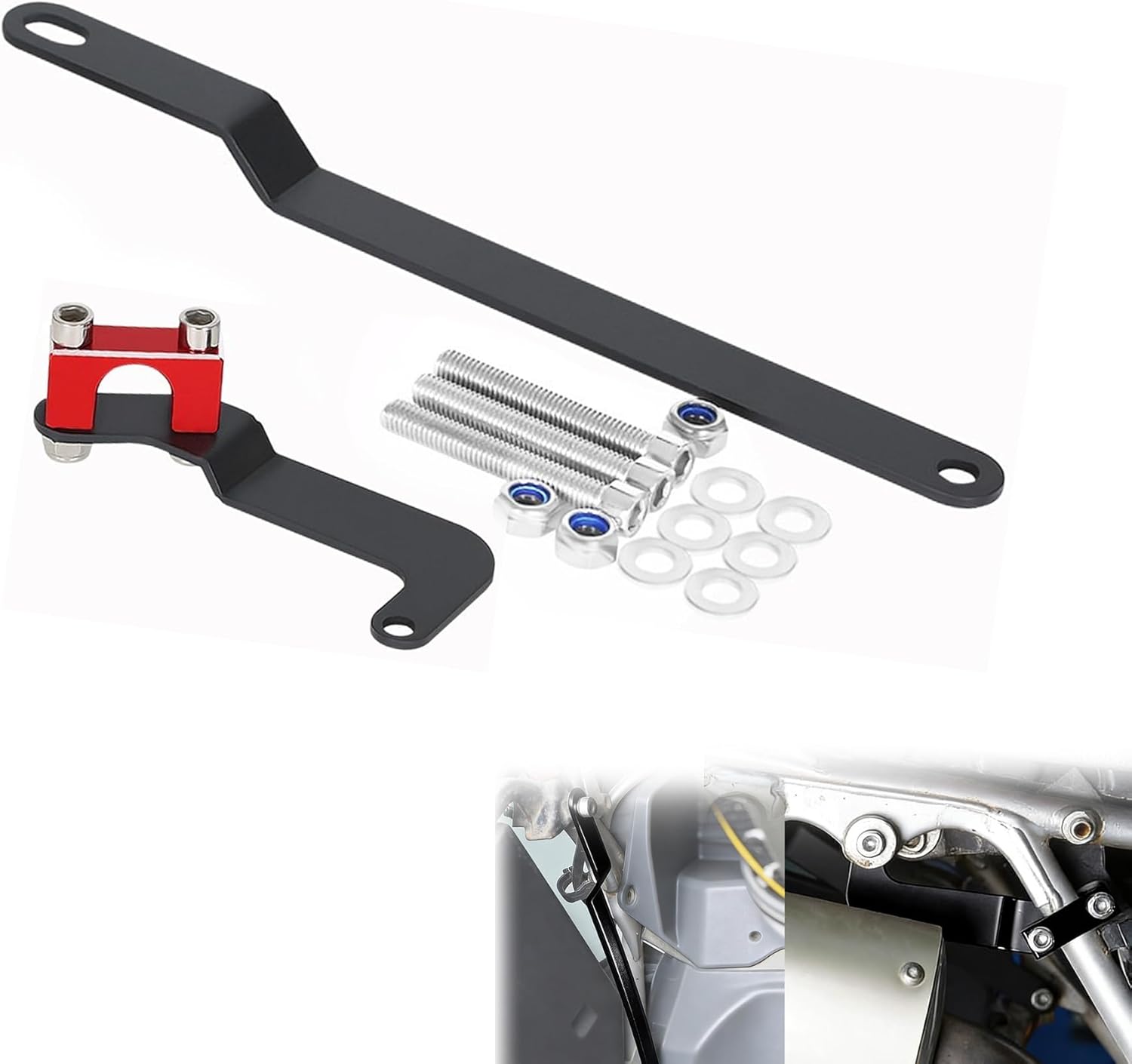 XR650L Subframe Support Brace Compatible with XR 650L 1993-2025 Motorcycle Frame Arm Reinforcement Bracket (Red)