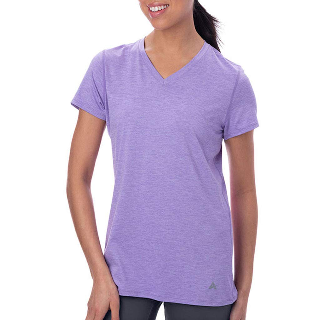 Arctic CoolWomen's V-Neck Instant Cooling Moisture Wicking Performance UPF 50+ Short Sleeve Workout Shirt