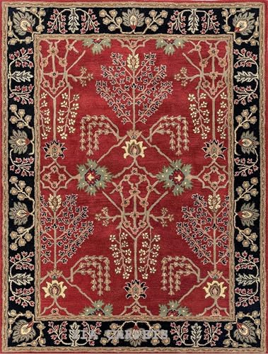 Image of 9x12 Ft Woolen Floor Rug - Oversized Hand-Tufted Wool Carpet for Elegant Home Interiors