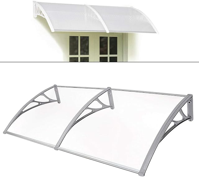 Door Canopy Awning Outside Awning Waterproof Shelter, Exterior Window Roof Canopies Use for Outside Arch Canopy Roofing (60*100cm)