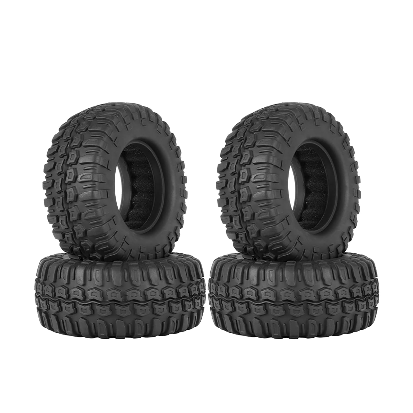 KINGCOO 4PCS RC Crawler Rubber Tires 1.9 inch Wheels Tyres for 1:10 RC Rock Crawler Car Off-road Model Car for Axial SCX10 90046 CC01 D90 D110 TF2 Tamiya TRX4 Gen8 Upgrade Parts(96x39mm)
