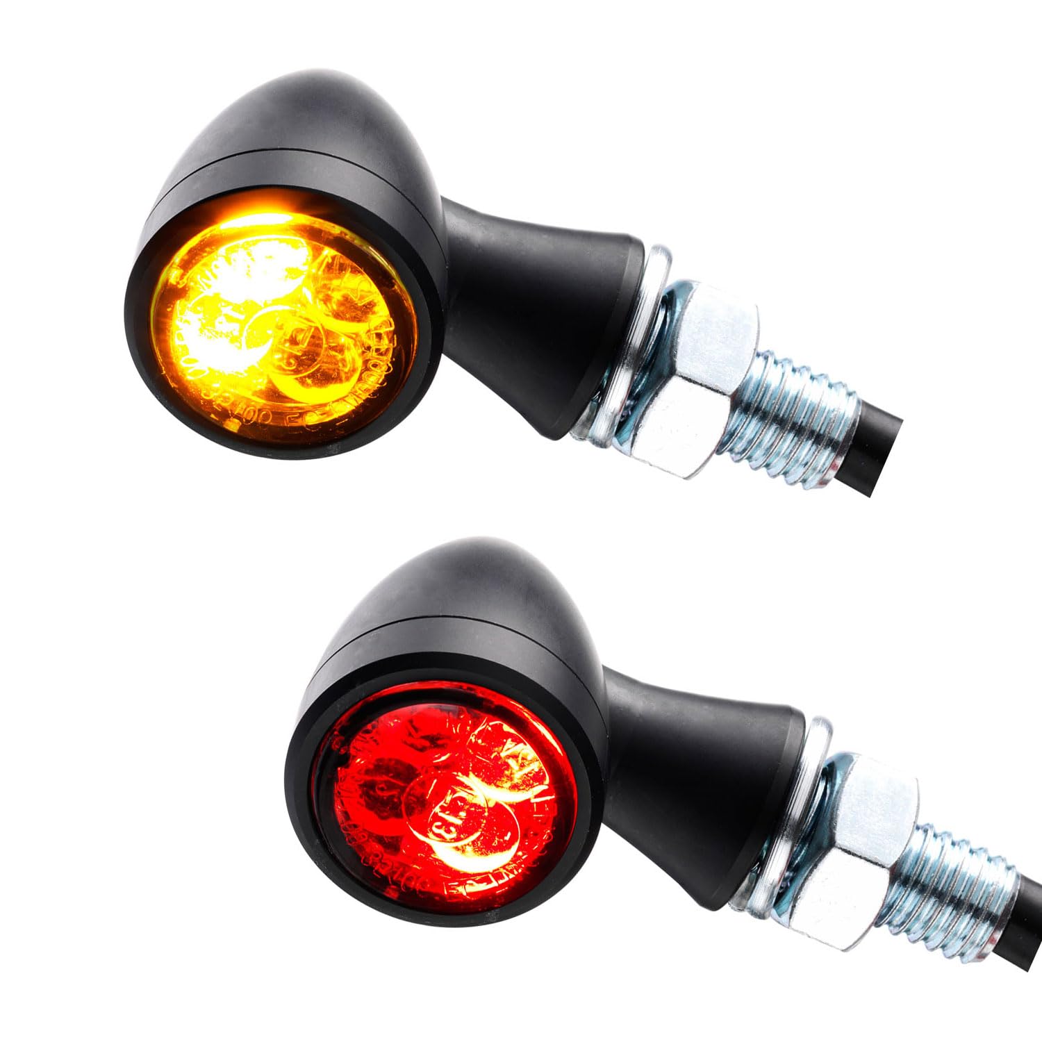 1 paire de mini feux arrières LED 3 en 1, Feu stop, Clignotant Zero, Noir, Pour moto, chopper, caferacer