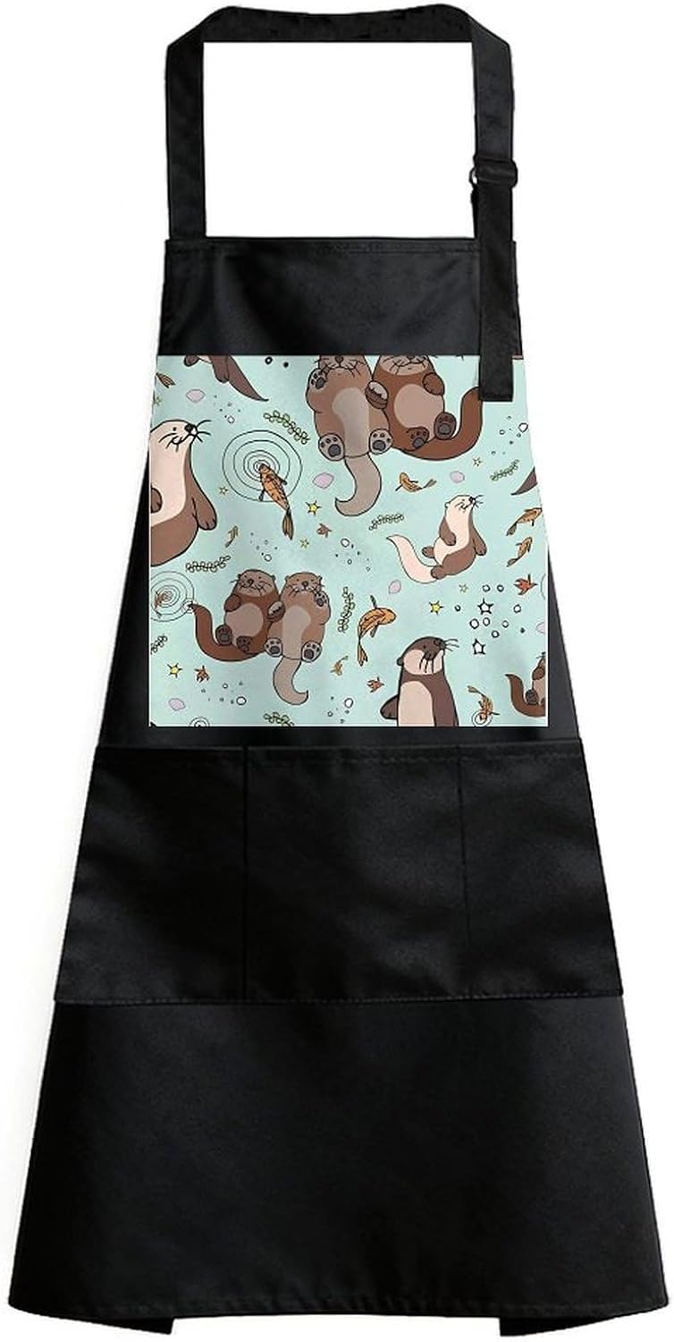 Cartoon Cute OtterWaterproof Kitchen Apron