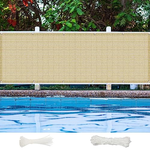 Cache vue balcon crème pour protéger l'intimité des piscines extérieures - 2