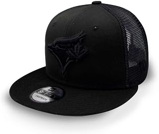 New Era Cap Company Men's Compatible with New Era Toronto Blue Jays Classic Trucker Black on Black MLB 9Fifty Snapback Baseball Cap Hat One Size