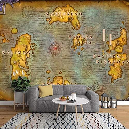 Papel pintado 3d personalizado mural Mapa antiguo europeo juego en línea WOW...