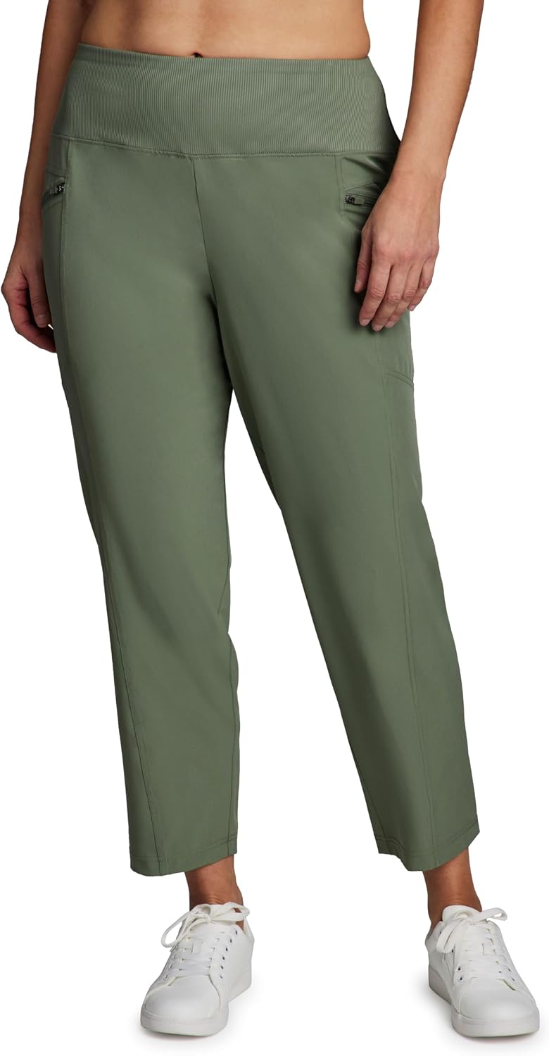 RBX Active Women's Plus Size Ankle Pant, Ultra Lightweight Quick Drying Stretch Woven Casual Weekend Pant with Zipper Pocket