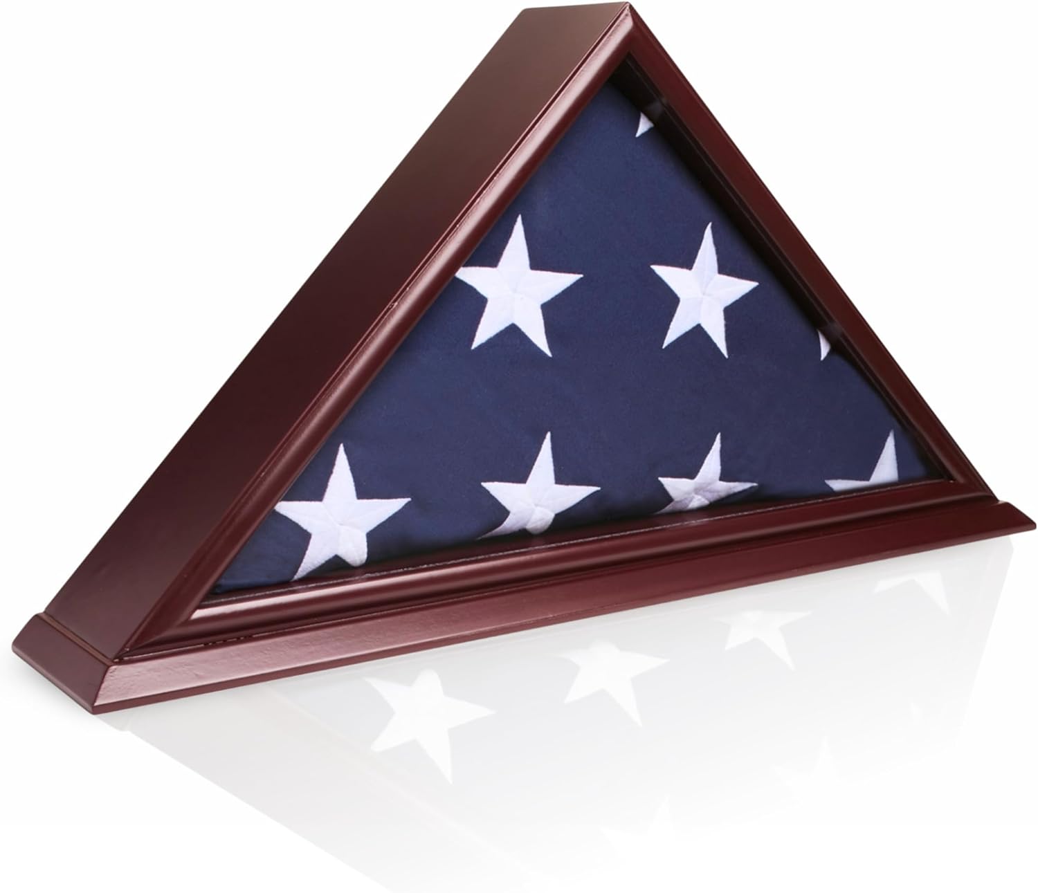 Burial Flag Display Case – Wooden Memorial Shadow Box for 5x9.5 Burial Flags – Veteran Military Funeral Flag Frame with Clear Acrylic Front & Wall Mount