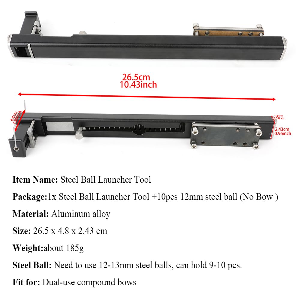 wolfman Lanceur de Billes d'acier pour Arc à poulies à Double Usage, Alimentation Automatique avec 10 Billes d'acier de 12 mm, pour la Chasse et Le tir sur Cible