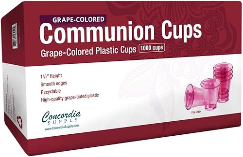 Miniatura 1 de Vasos de comunión  Premium desechables  Se adapta a bandejas estándar de comunión sagrada de 1-38 pulgadas (1000 color uva)