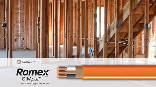 Southwire 28829022 50' 10/2 With Ground Romex Brand Simpull Residential Indoor Electrical Wire Type Nm-B, Orange #TOP1