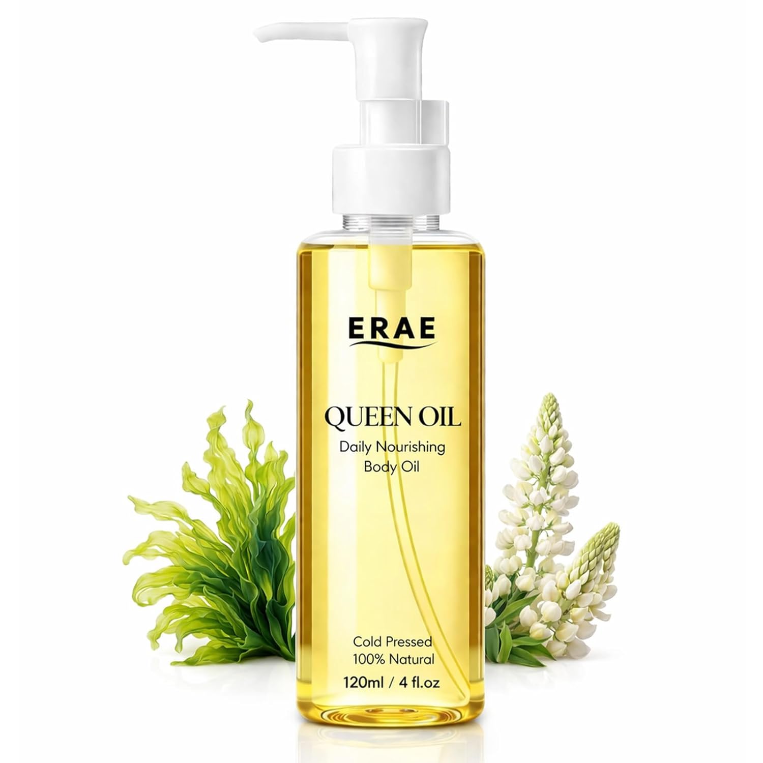 ERAE Queen Body Oil 120ml – Seaweed Infused Botanical Body Oil with Undaria Seaweed & White Lupin, Lightweight Moisturizing Oil for Soft, Smooth & Radiant Skin (1PCS)