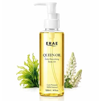 ERAE Queen Body Oil 120ml Seaweed Infused Botanical Body Oil with Undaria Seaweed & White Lupin, Lightweight Moisturizing Oil for Soft, Smooth & Radiant Skin 1PCS